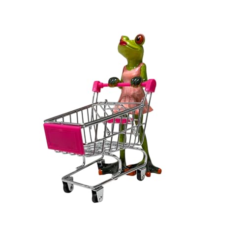 Image of AUGEN Polyresin Shopping Frog Statue Showpiece for Home Decor Decoration and Gifting (1767F6, 18cm)