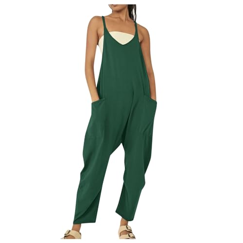 Plus Size Jumpsuits for Women Dressy Casual Summer Jumpers Adjustable Strap Rompers Womens Overalls Loose Fit