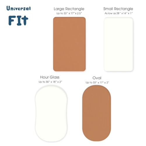 Image of GRSSDER Stretchy Ultra Soft Fitted Bassinet Sheet 2 Pack, Universal Fit for Bassinets Baby Cradle Moses Basket Oval Rectangle Mattress Safe and Snug, Jersey Bassinet Sheets for Girls, Cream /Orange