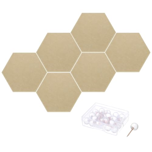 Panneau d'affichage en feutre mural autocollant 30,5x25,4 cm lot de 6 plaques hexagonales PATIKIL