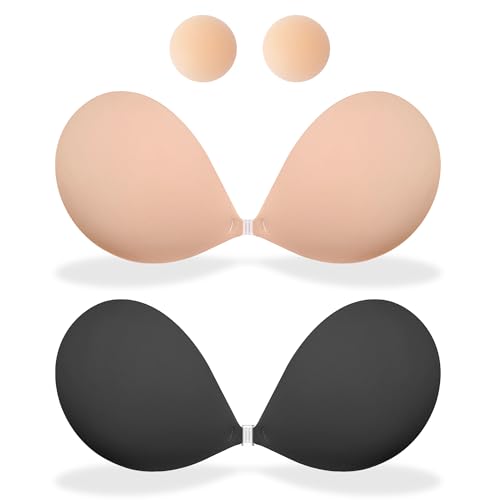 Image of MITALOO Seamless Adhesive Bra Sticky Strapless Invisible Push up Bras Silicone Backless Nipple Cover for Women
