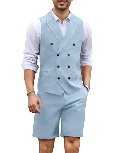 Mens Suit 2 Piece Suits Vest Short Pants Casual Wedding Beach Summer Prom Homecoming Outfit
