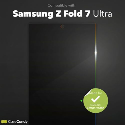 Image of Casecandy - (2 Pack Privacy Tempered Glass Screen Protector for Samsung Z Fold 7 - HD Anti-Spy Glass Guard for Front Display, Scratch Resistant, Bubble-Free Installation