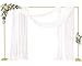 Fomcet 6.6FT x 10FT Backdrop Stand Heavy Duty with Base Gold Pipe and Drape Square Backdrop Stand Adjustable Portable Metal Arch Frame for Wedding Baby Shower Birthday Parties Banquet Decorations