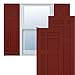Ekena Millwork TFP001SJ15X072MR True Fit PVC San Juan Capistrano Mission Style Fixed Mount Shutters, (Per Pair-Hardware Not Included), 15"W x 72"H, Pepper Red