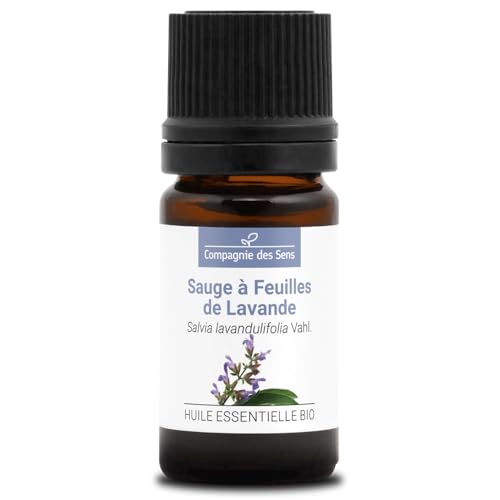 SALVIA HOJAS DE LAVANDA - 5 mL - Aceite Esencial Orgánico de Calidad Superior - 100% Puro, Natural, Quimiotipado y Certificado AB
