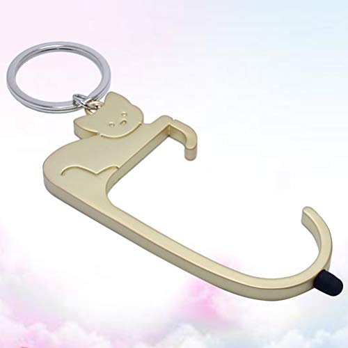 NUOBESTY Sem Toque Abridor de Porta Chave Forma Caneta Stylus Elevador Imprensa Vara Chaveiro Botão