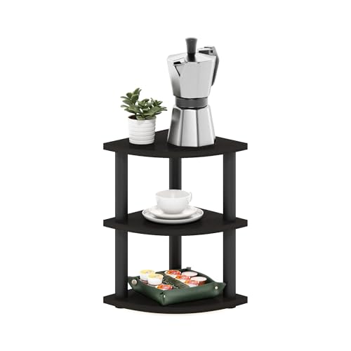 Image of Furinno Turn-N-Tube Kitchen Countertop Organizer, 3-Tier Corner Countertop Organizer Shelf, Corner Shelf, for Kitchen, Pantry, Organizers and Storage, Espresso