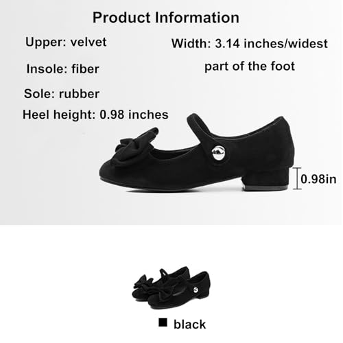 Women's Suede Bow Chunky Heel Mary Jane Shoes Retro Round Toe One-Word Buckle Non-Slip Party Date Casual Cute Flat Shoes2
