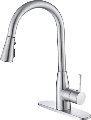 Preisvergleich Produktbild Hongken Spültischarmatur mit einem Griff, gebürstetes Nickel