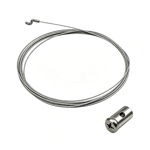 Câble d'Accélérateur Tondeuse Universel 1.5m - Kit de Réparation Câble de Gaz avec Embouts Z et S & Serre-Câble - Compatible avec Tondeuse à Gazon,...