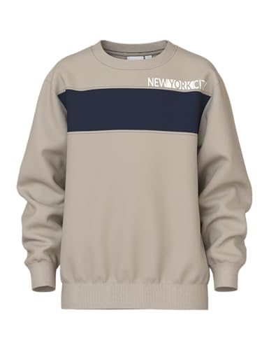 NAME IT Jungen Nkmvance Ls Nreg Sweat Bru Sweatshirt, Island Fossil, 122-128