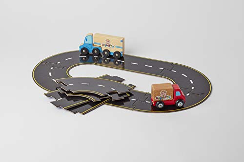 Image of The Original Toy Company Roads to Go! 24-Piece Toy Road Playset