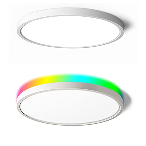 Ocioc 24W Flush Mount Ceiling Light + 24W Smart Ceiling Light Compatible With Alexa For Bedroom cover