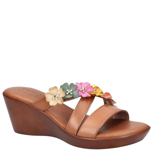 Sandales compensées Bellefleur contre les maux de pieds en peau taille 40.5