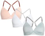 Danskin Girls' A-Cup Training Bra - Molded, Wire-Free, Microfiber Bra with J-Hook Straps, Size 32A,