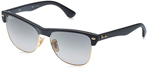 Ray-Ban Unisex-Adult RB4175 Clubmaster Sunglasses, Black Demigloss/Polarized Grey Gradient, 57 mm
