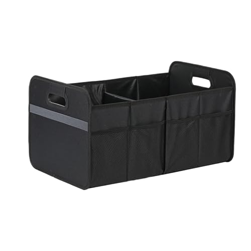 Générique Boîte De Rangement Pour Coffre,Boîte À Provisions Pliable Pour Coffre | Organisateur Anti-dérapant 56L avec Poignée pour Voiture, Voyage, Siège Arrière, Road Trip et Camping