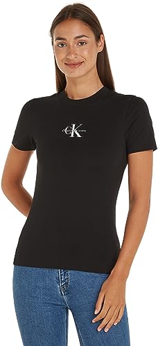 Calvin Klein Jeans Damen T-Shirt Kurzarm Monologo Slim Fit...