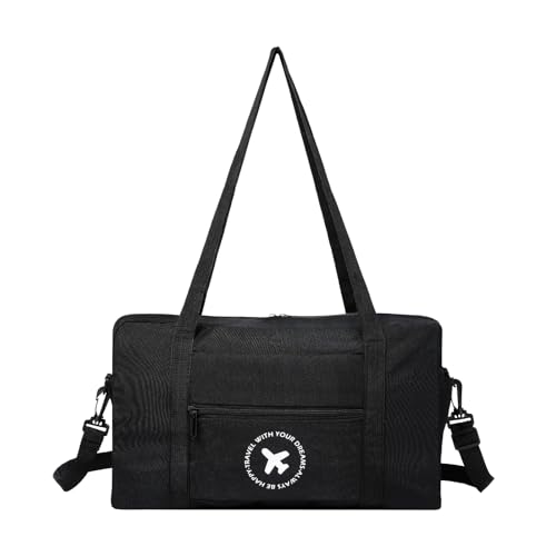 Dromzen Maleta 40X20X25, Bolso Mujer Bolsa de Viaje Maletas Equipaje Mano, Cabina Bolsas Maleta Plegable Pequeña Avion Hombre, Bolsos Macuto Vuelo Avión Travel Viajar Cabin Bag (Negro)