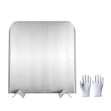 ZiStarlilife Panel trasero de chimenea de acero inoxidable, reflector de calor de 16 x 18 pulgadas con patas ajustables para protección de pared interior y calidez mejorada en espacios de vida