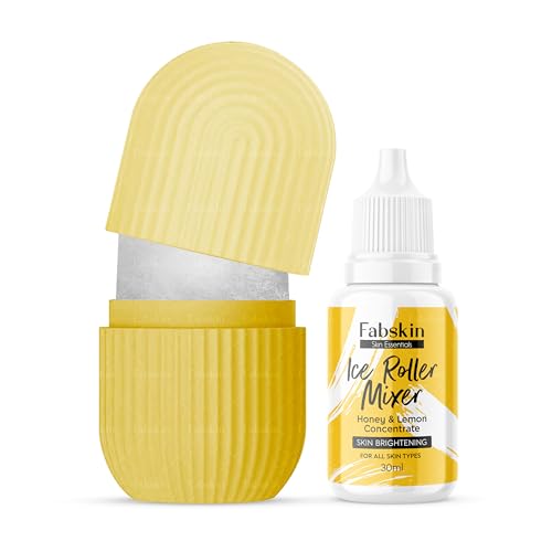 Image of Fabskin Ice Roller For Face Massager, Neck and Body | With Lemon & Honey 30ml |For Men & Women | Ice Cube Facial Roller Kit | For Skin Moisturizing & Soothing