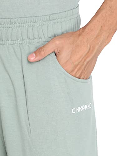 Image of CHKOKKO Men's Baggy Track Pants for Gym Workout Running Casual Wear Sports Lower with Pockets Adjustable Drawstring Waist Lightweight Quick Dry Activewear Fitness