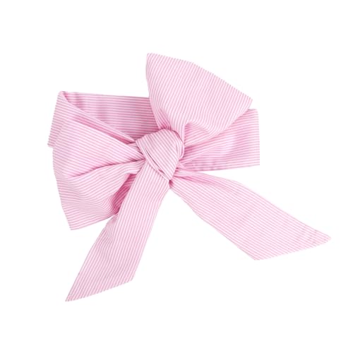 Image of Newborn Swaddle Sash, Soft Cotton Bow Decorative Strap for Swaddles, Adorable Maternity Bow Sash, 70x5.5 Inch, Pink Stripes
