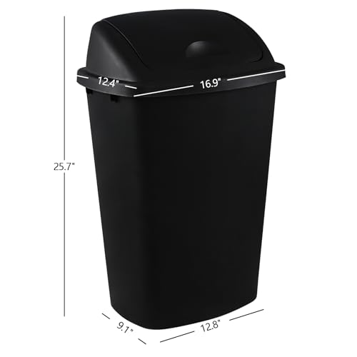 Pack de 4 canecas de basura grandes con tapa basculante miniatura 2