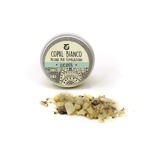 Incenso Copal Bianco dal Messico - Resina Fresca e Balsamica per sublimatore a fiammella - Incenso Naturale ideale per riti e cerimonie - Confezione da 7 gr