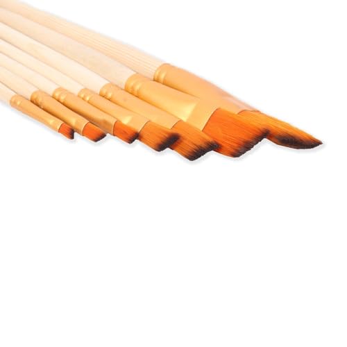 Image of Little Birdie Angular Brush Synthetic Hair Size 0 2 4 6 8 10 12 Set of 7 pc