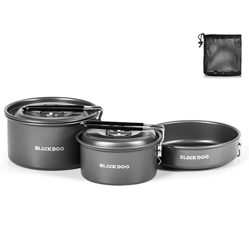 Blackdog-3-Piece-Ultralight-Camping-Cookware-Set-Nesting-Pot-Pan-Set Blackdog 3-Piece Ultralight Camping Cookware Set, Nesting Pot & Pan Set - Image 1