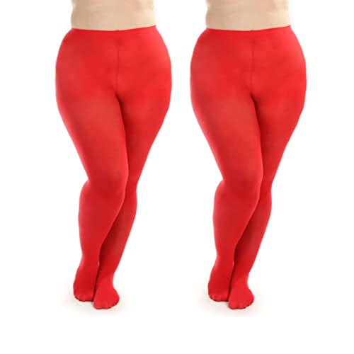 Image of Silky Toes Plus Size Tights for Women | 60D Soft Opaque Comfort Fit Pantyhose | Black or Colored 1-2 pairs | 1X-8X