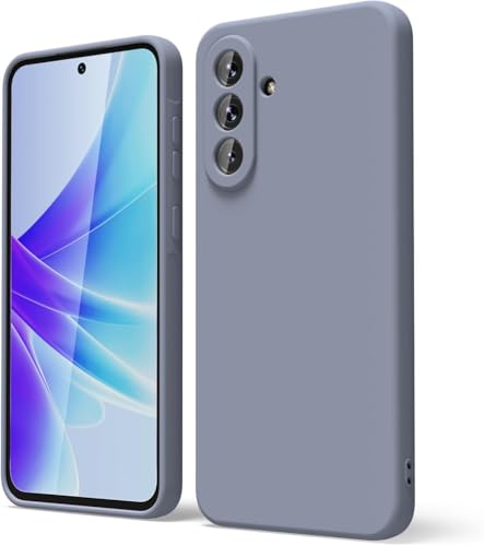 Image of DIZORO Microfiber Candy Case Compatible for Samsung A37 5G Smooth Touch Cushion Liquid Soft Silicone Gel Rubber Phone Cases Non-Slip Full Body Protective Shockproof Back Cover (Lavender Grey)