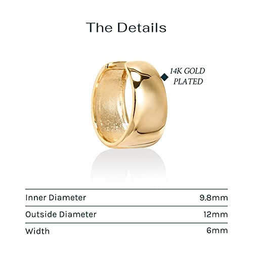 Image of PAVOI 14K Gold Plated 925 Sterling Silver Round Huggie Ear Cuff Earrings for Women | Clip On Cartilage Cuff Earrings