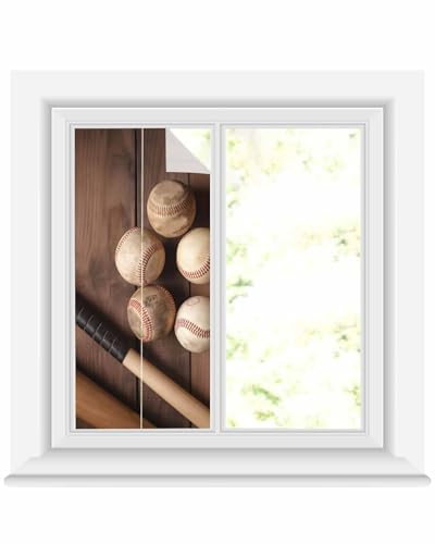 Película decorativa para ventana con diseño de béisbol 19.6"x39.3" miniatura 2