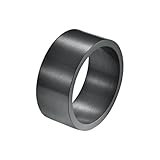 TIEHOKTW Anillo para hombre, plata, oro/negro, 10 mm, con grabado, anillo de boda de acero inoxidable, anillo de compromiso simple cepillado, bisutería para hombres, 60 (19.1), Metal no precioso, Sin