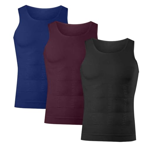 3PC Shaperluv Tank Tops for Men,Men's Shaper Luv Undershirt Male Compression Tummy Control Shapewear 20252
