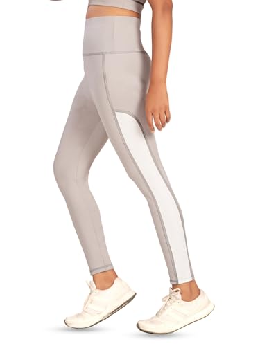 Image of Women's Polyester Blend Yoga Pants with High Rise Waist Stretch Fit Design Side Patti Slim Fit Style and Standard Length | Workout Track Pants | Joggers for GymRunning | Sports Top