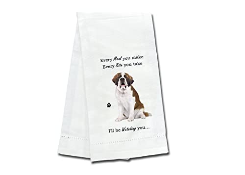 Saint Bernard kitchen towels with paw print design