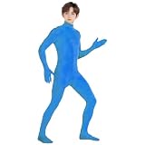 Suit Kids Superhero Costume Fancy Dress Full Body Jumpsuit with Mask Blue