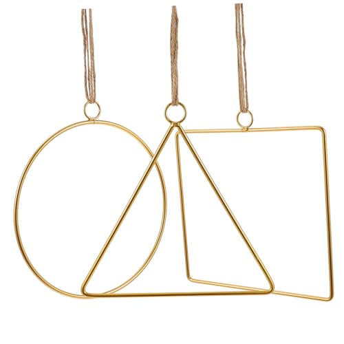 FUNOMOCYA 3sets Wreath Frame Geometric Iron Hoops for Flower Garland Craft Projects for Home Wall Decor Smooth for Art Projects and Creative