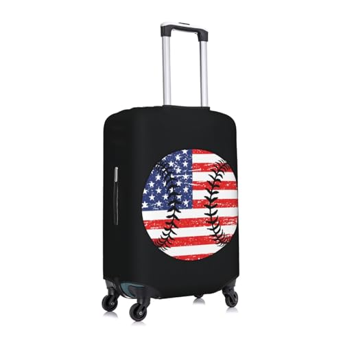 Baseball Us Flag Travel Luggage Cover Suitcase Protector Bag,Anti-Scratch Fits 18-32 Inch Luggage,Suitcase Sleeve For Kid And Adult,Small3
