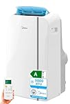 MIDEA Climatiseur Mobile Silencieux 9000 BTU avec Évacuation - Climatisation Portable Prêt à Poser 2700W - Clim Split Mobile - 3 Vitesses avec Kit de Fenêtre et Télécommande