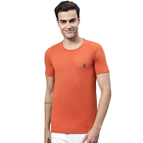 Image of Mack Jonney Men Round Neck Cotton Solid Regular Fit T-Shirt-T Anthraa 01-P