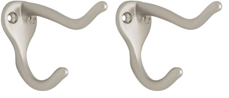 Franklin BrassFranklin Brass Coat and Hat Hook Wall Hooks Single Pack, Satin Nickel, B59303G-SN-C (Pack of 2)