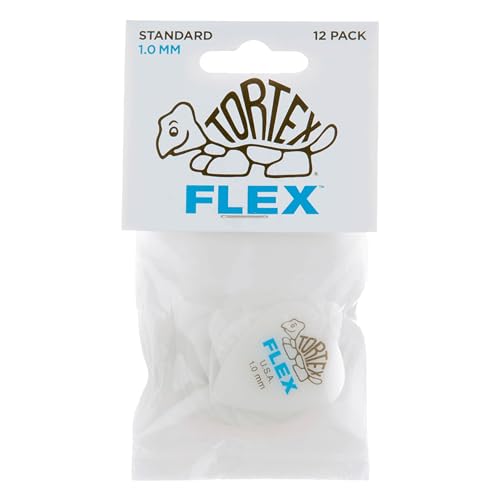 JIM DUNLOP Dunlop Tortex Flex Standard 1.0mm Blue Guitar Pick-12 Pack (428P100)