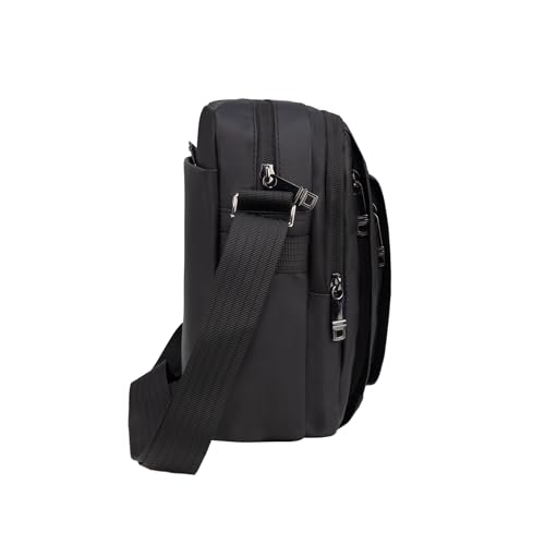 Image of F Gear Hamburg Black 5L Crossbody Sling Bag | Soft-Touch Premium Fabric, 2 Compartment Design, 3 Pockets, Lightweight, Ideal for Work, College, Daily Commute & Travel