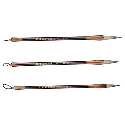 HOODANCOS Brush Set 3pcs Nibs Made of Horsehair Steel for Chinese Calligraphy Painting Great for Levels
