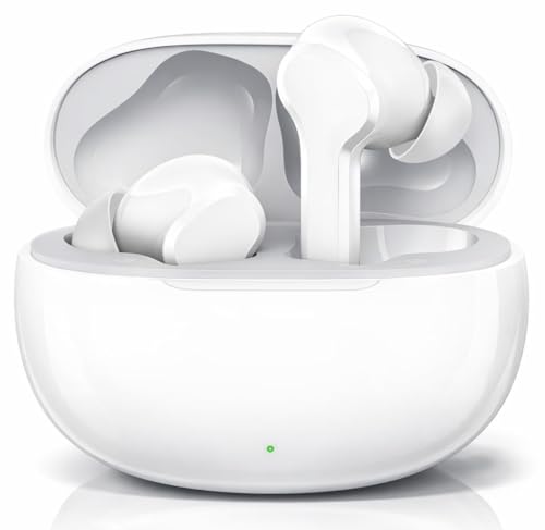 Image of Compatible for Realme Buds T310 True Wireless in-Ear Earbuds with 46dB Hybrid ANC, 360 Spatial Audio, 12.4mm Dynamic Bass Driver, Upto 40Hrs Battery and Fast Charging (White)